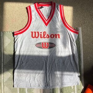 Vintage Wilson Gray and Red Men's Jersey